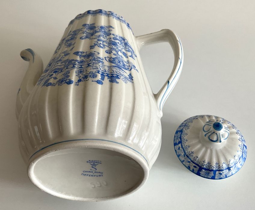 Przedwojenny serwis China Blau Echt Tuppack Tiefenfurt NOWY