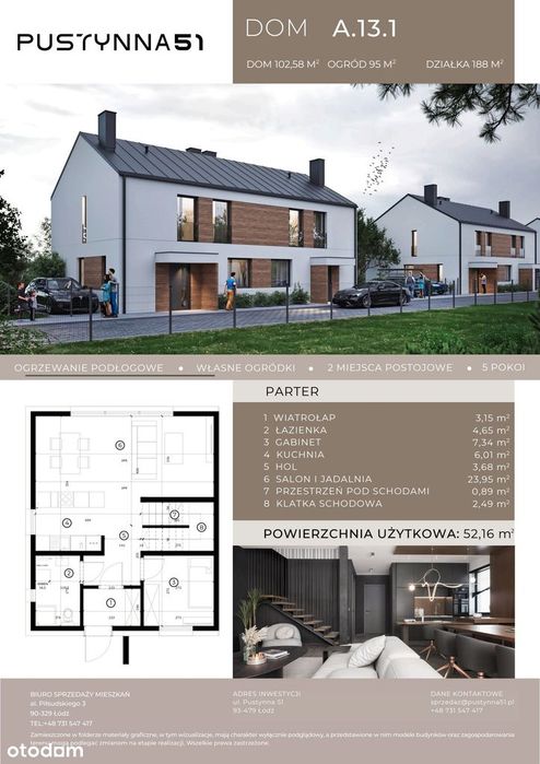 5-pokojowy dom 102m2 + ogródek Bez Prowizji