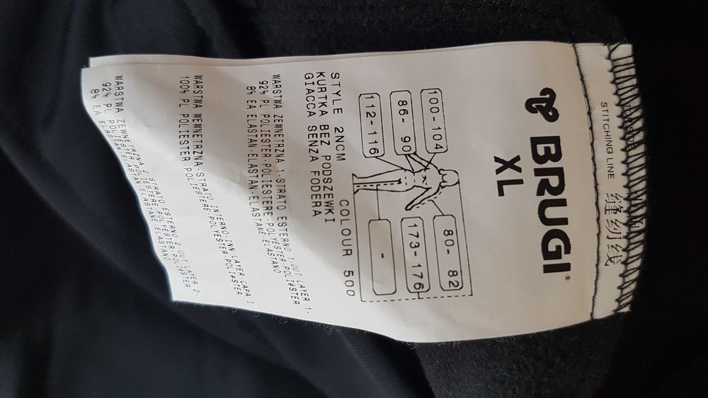 Kurtka czarna bez podszewki *BRUGI* -XL