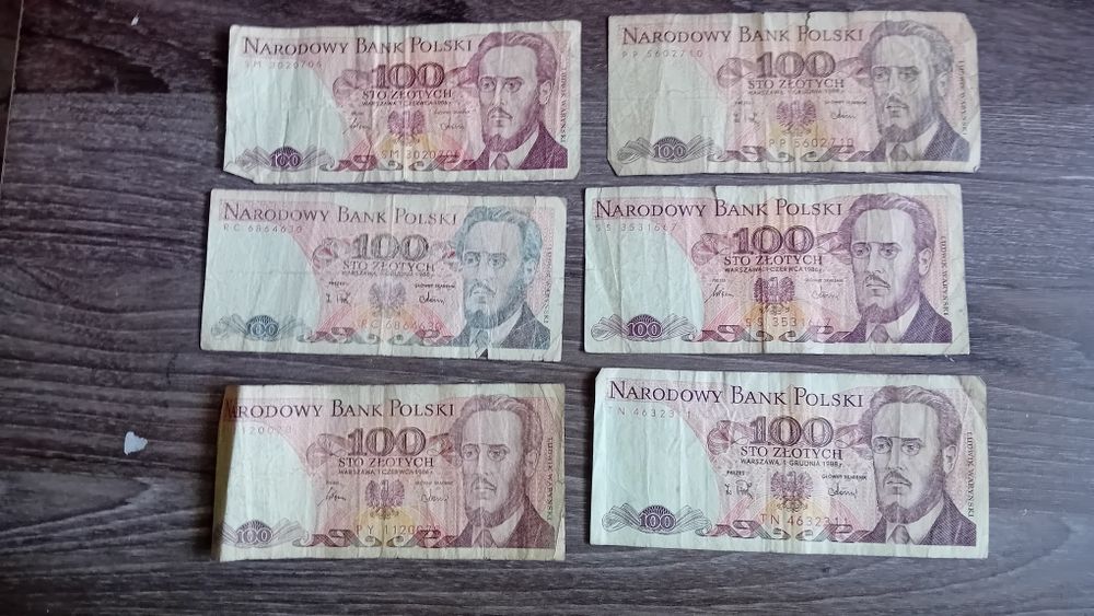 Banknoty 100zł PRL
