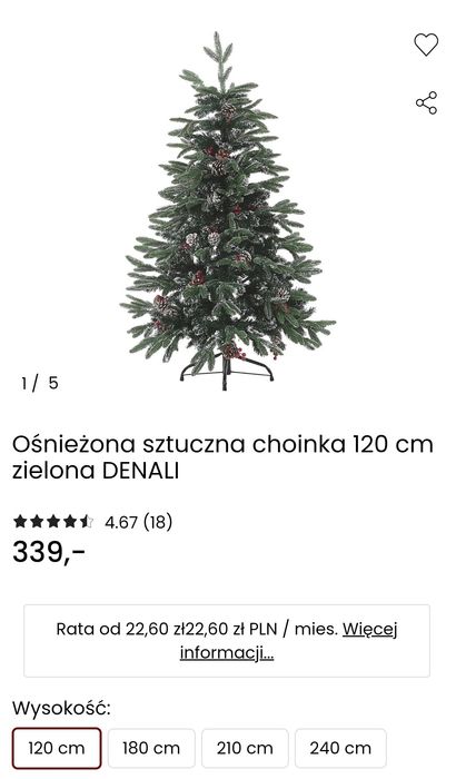 Choinka 1 ,20 m  z ozdobami