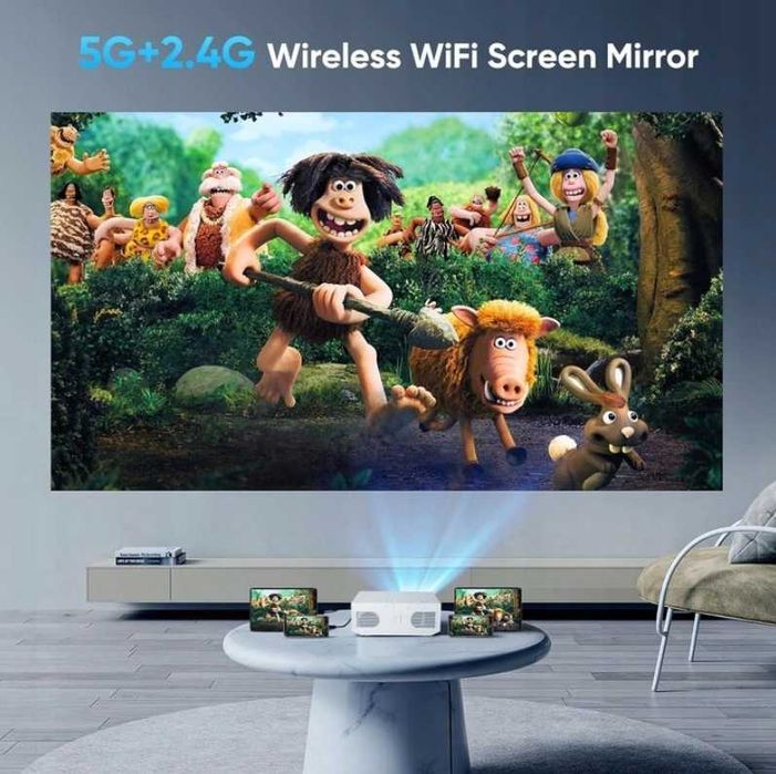 Projektor Bluetooth 20 000 lumenów, obsługa Full HD 1080p, 5G WiFi LED