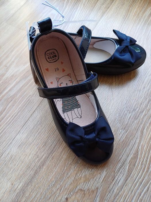 Nowe baletki baleriny lakierki granatowe 29