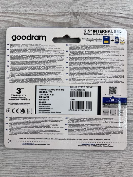Накопичувач SSD Goodram 1Tb