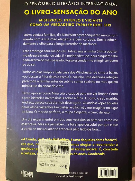 Livro "A Criada", de Freida McFadden