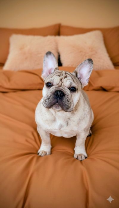 Дівчинка французский бульдог