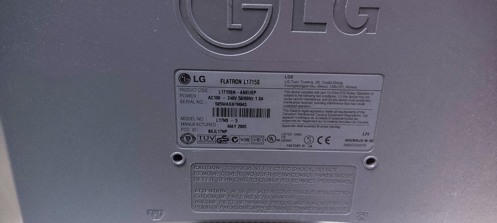 Монитор LG l1715S!
