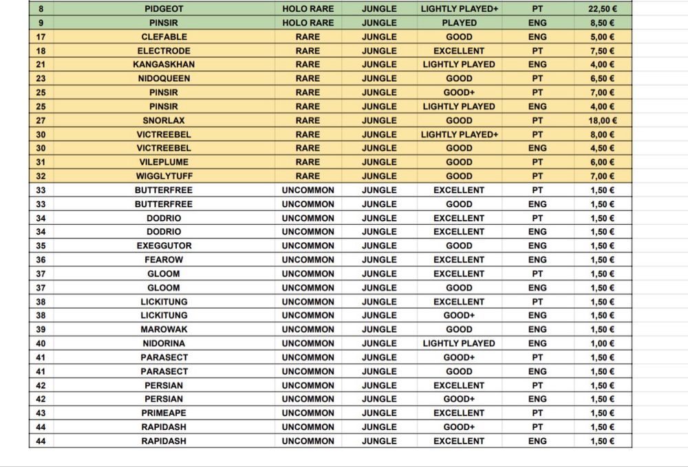 Cartas Pokemon Jungle PT Portugues