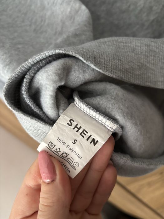 Bluza z kapturem szara Shein