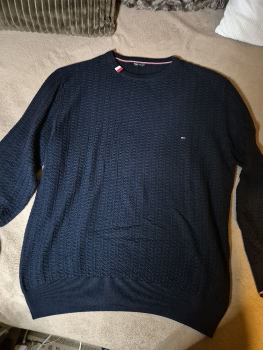 Sweter Tommy Hilfiger / Elegancki męski sweter splot XL / Stan Idealny