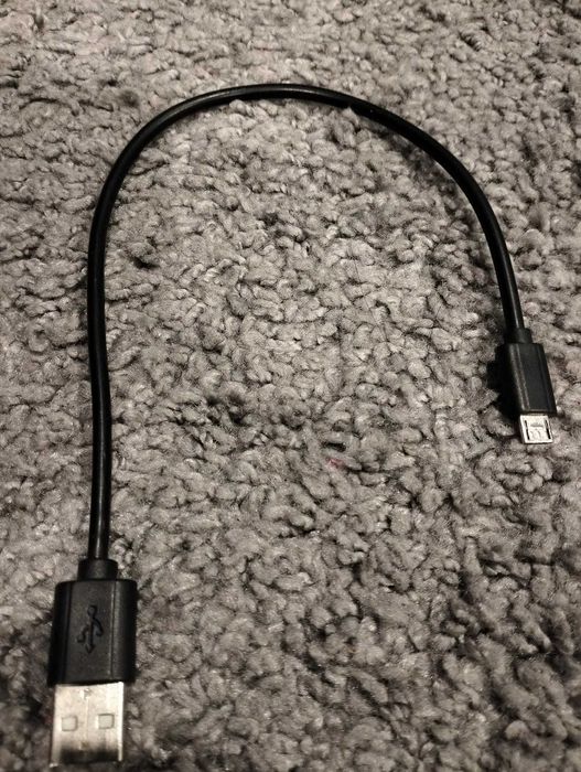 Kabel USB - microUSB 0,3 metra czarny