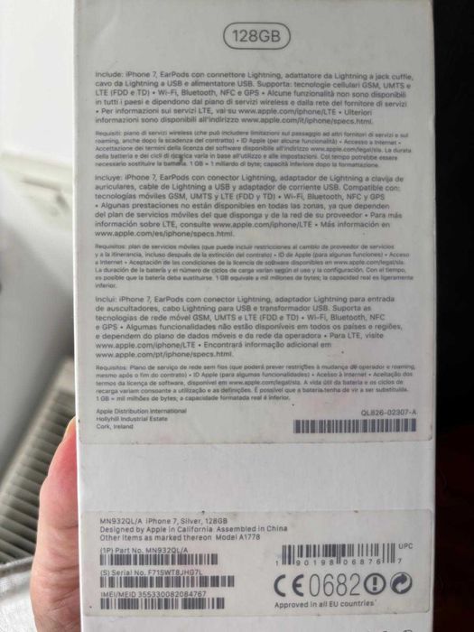 Apple iPhone 7 128 GB Silver (frente branca) Desbloqueado