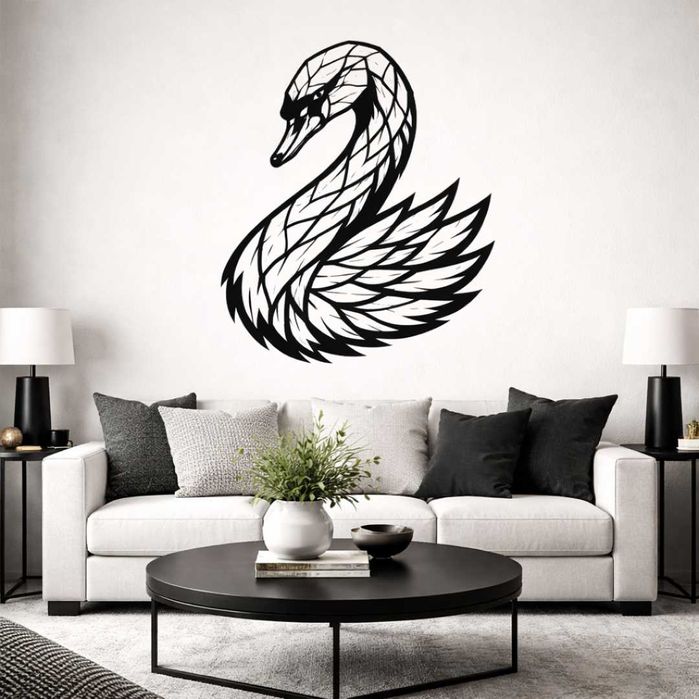 Dekoracja metalowa Łabędź – elegancki motyw do salonu