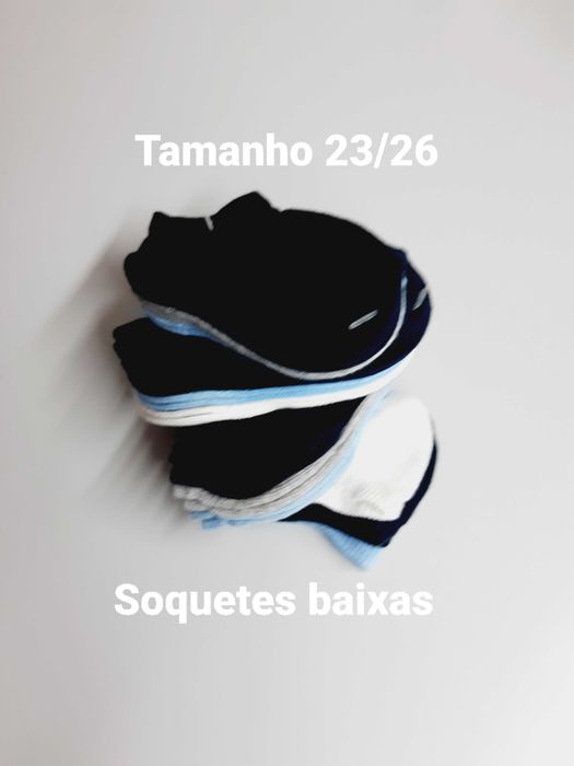 12 pares de soquetes 23/26 em algodão do bom.