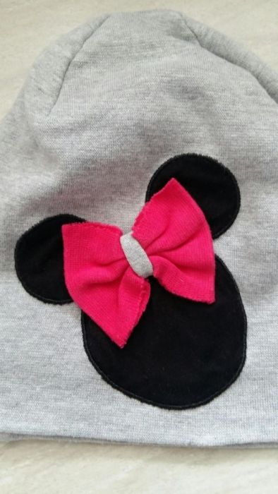 Komplet czapka + komin, minnie, kokardki !