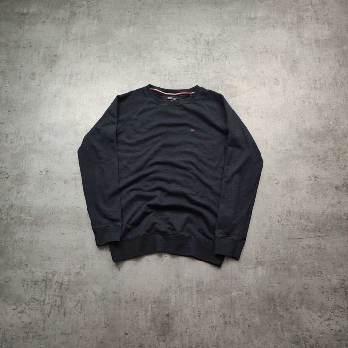 MĘSKA Bluza bez Kaptura PREMIUM Granatowa Małe Logo Tommy Hilfiger TH