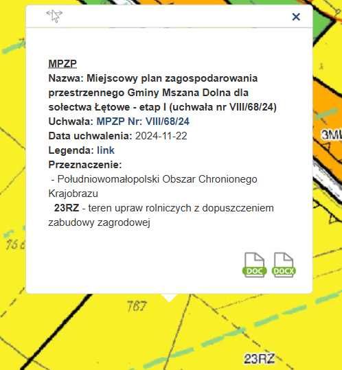 Działka 73 ary | Front 78m | Droga Gminna | Łętowe