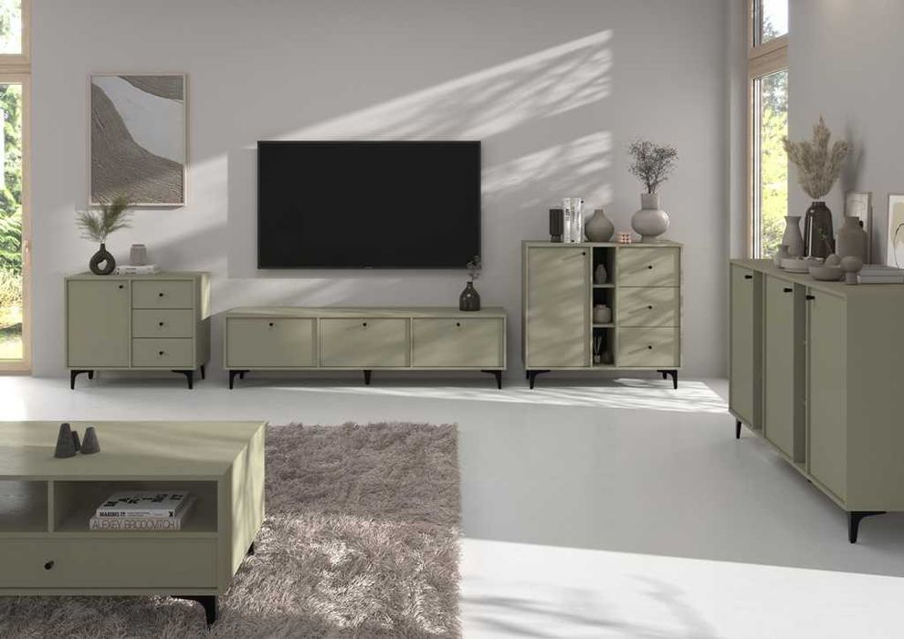 Meblościanka JAKATA 1 Eucaliptus / Czarne nóżki