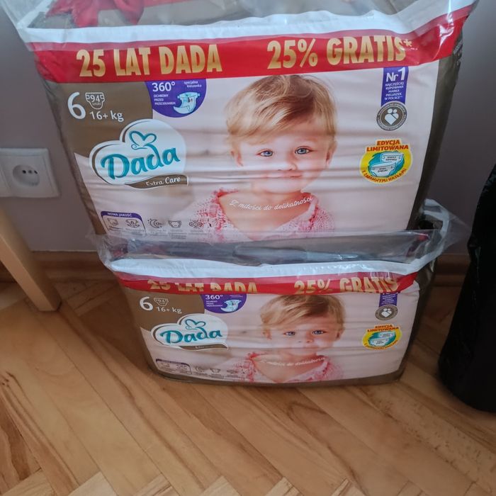 Pampersy Dada rozmiar 6. Ilość 188 pampersów