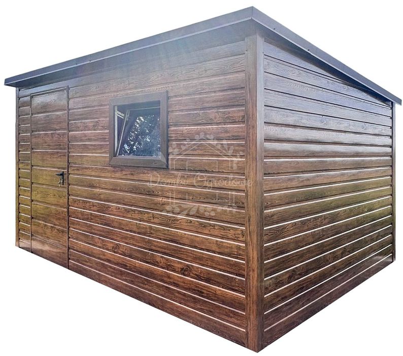 Schowek  domek 4x2,5m okno drewnopodobny - dach dwuspadowy ID1072