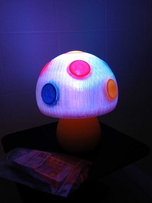 Luminária cogumelo bateria 16 cores com cabo USB e comando