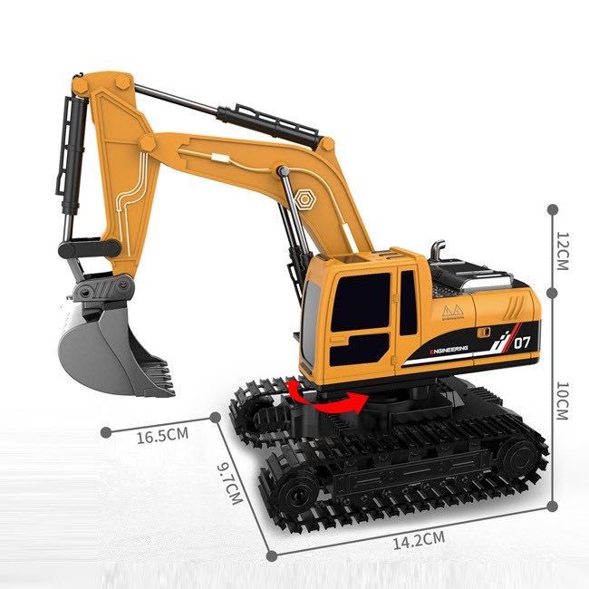 Экскаватор на радиоуправлении 1:22, 11 каналов, металл, свет/звук, пар