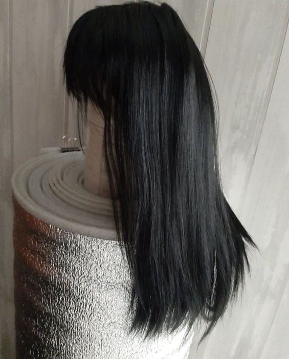 Парик прямой длинный ровный/волнистый 60см черный и блонд (новые!)