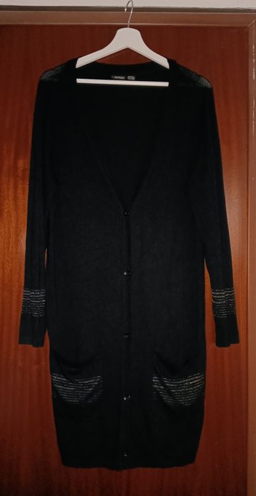 Sweter damski czarny rozpinany długi Esmara rozmiar L/XL