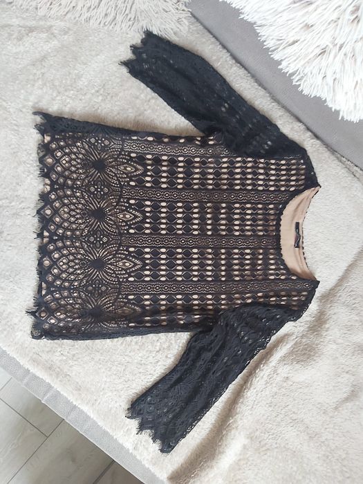 Czarna koronkowa bluzka Reserved xs