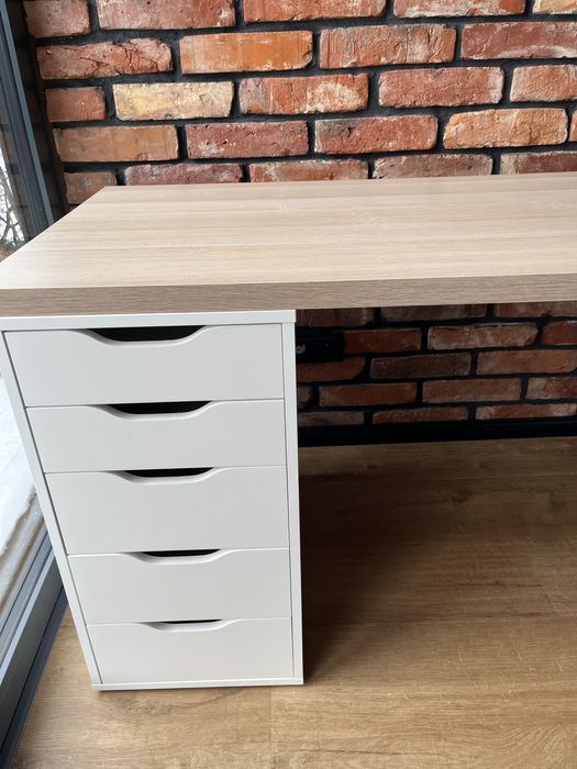 Biurko 140x60, ikea alex komoda z szufladami