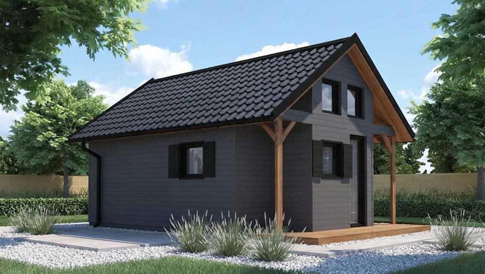 Domek drewniany letniskowy całoroczny 4m/8m 20mm