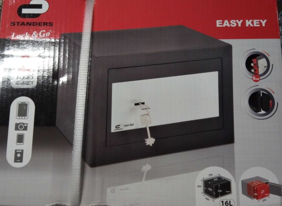 sejf gabnetowy kluczowy nowy, fabrycznie zapakowany w karton