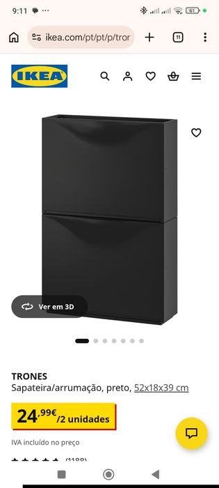 Sapateiras IKEA preto