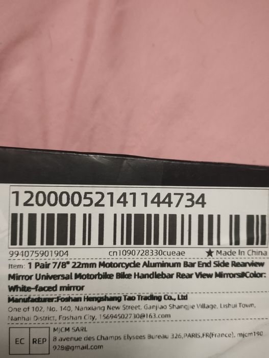 retrovisores universais para mota22 mm, pretos