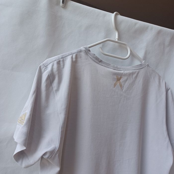 Adidas koszulka T-shirt bluzka top biała logo S 36