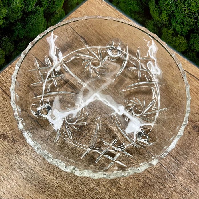 Kryształowy talerzyk na nóżkach patera stan super