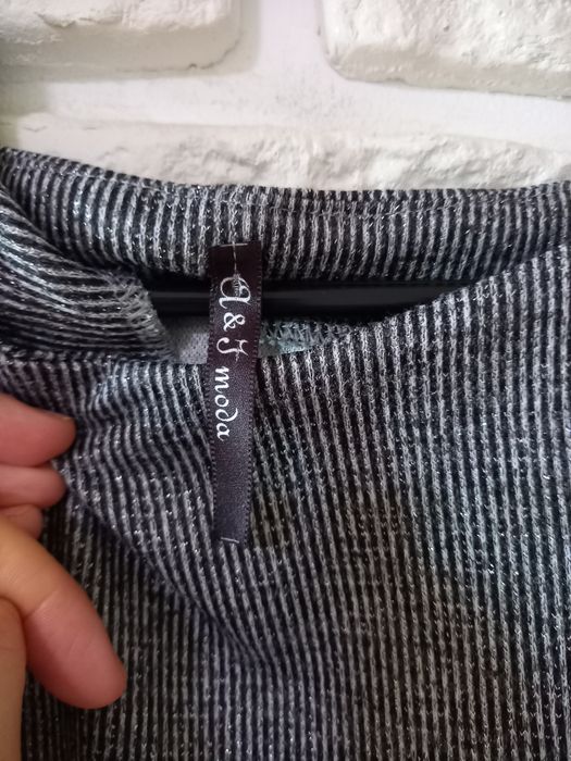 Sukienka srebno szara A&J Moda rozmiar 40/L