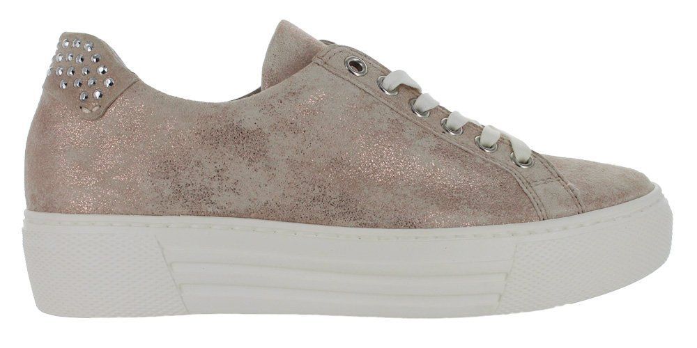 Gabor Półbuty damskie - sznurowane, platforma - r 40 - beżowa skóra