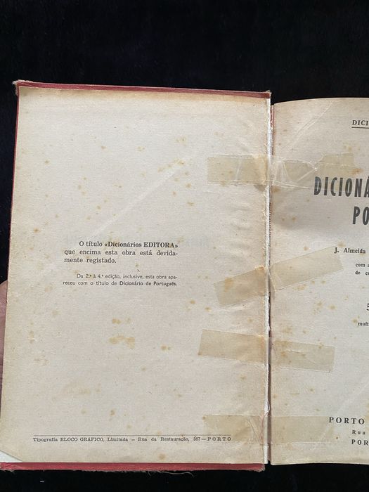 Dicionário da Língua Portuguesa – Almeida Costa & Sampaio e Melo, Porto Editora 5.ª Edição