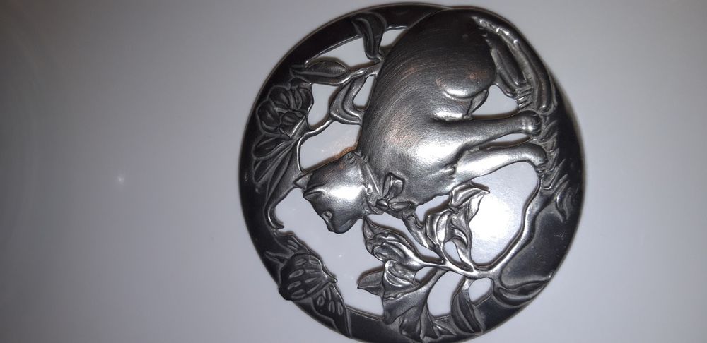 Stary kolekcjonerski ażurowy pojemnik szklany