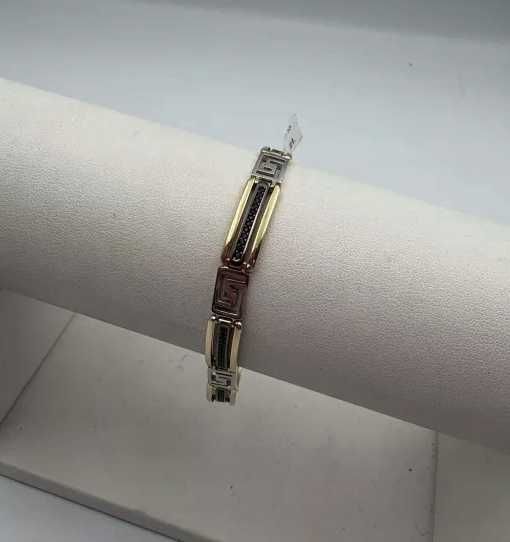 złota bransoleta 585 17,55G Z CZARNYMI CYRKONIAMI