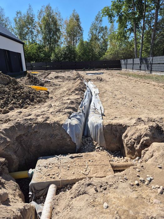 Wycinka drzew równanie terenu drenaż prace ziemne ogrodnicze