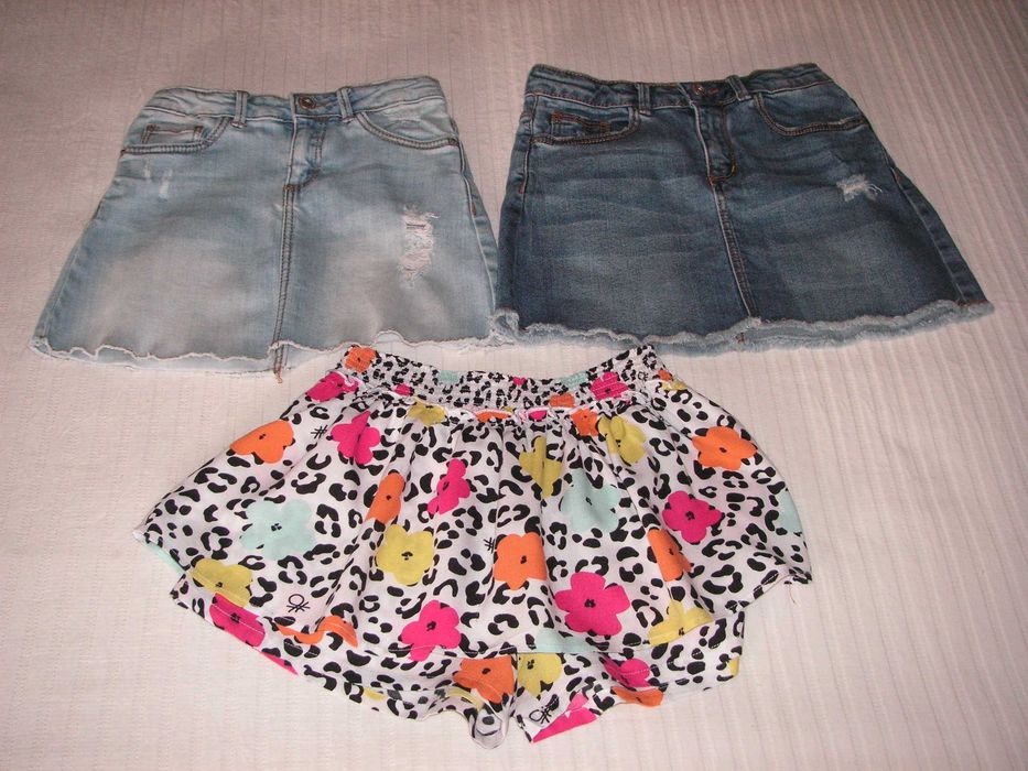 Benetton Skort and Zara Denim Skirts Size 6/7