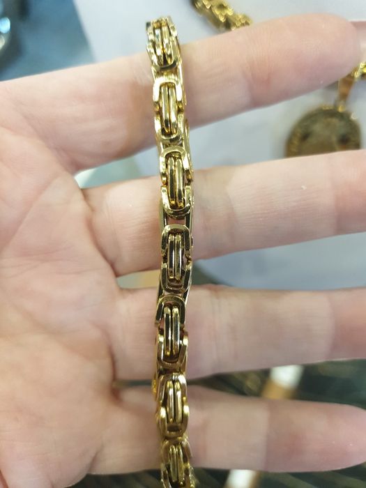 Komplet męski łańcuszek bransoletka I medalik stal  60 cm