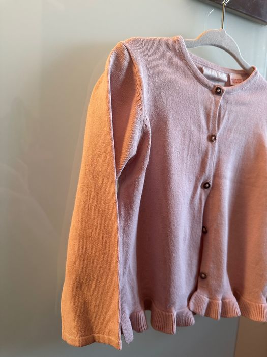 Sweterek Zara dziewczęcy róż kardigan 92