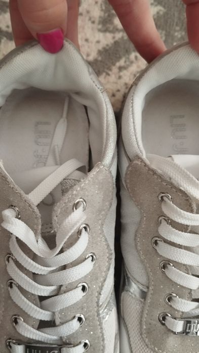 Sneakersy Liu jo srebrno białe