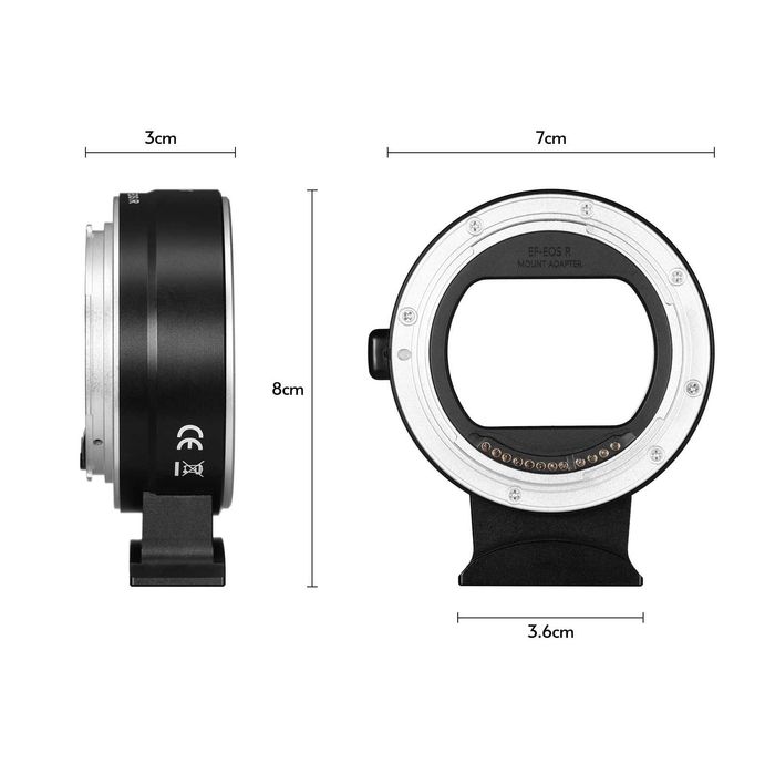 Перехідник Andoer EF-EOSR Canon EF–RF автофокусний адаптер переходник