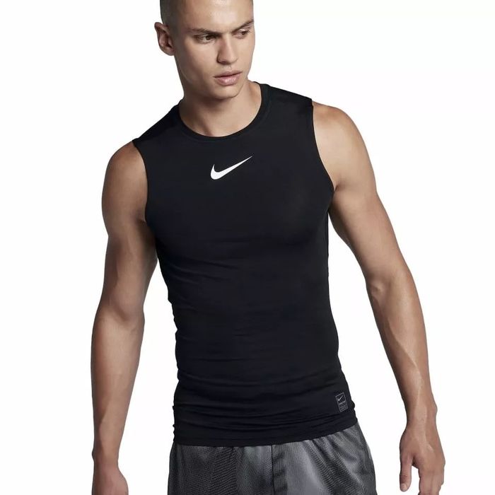 Чоловіча чорна компресійна майка nike pro compression (838085-010)