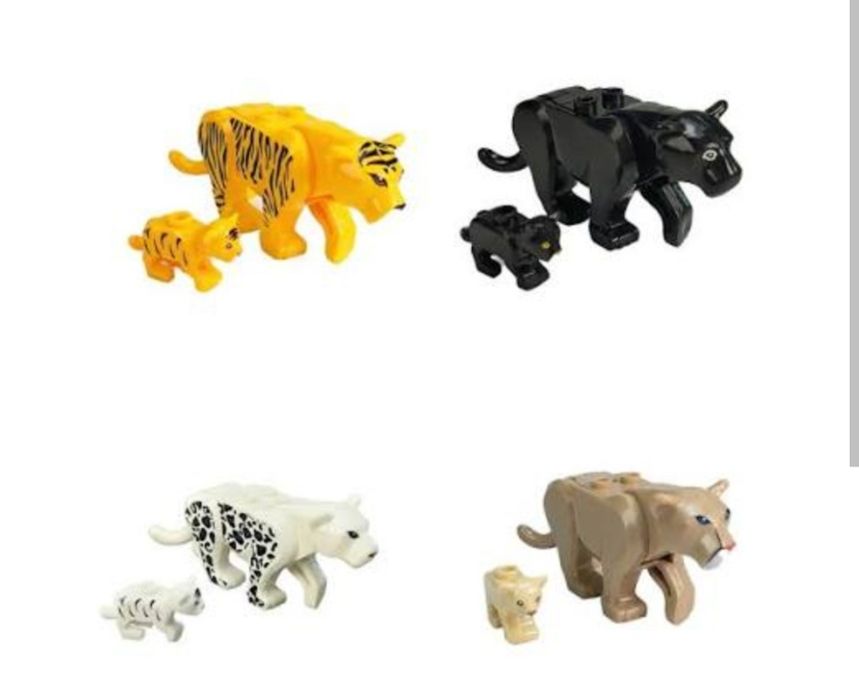 Klocki pantera klocki lwica klocki lampart klocki puma kompatybilne z Lego klocki figurka pantera figurka puma figurka lwica figurka lampart kot