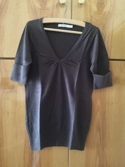 Reserved bluzka damska brązowa z krótkim rękawem